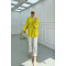 Sare Fashion Button Detail Pleated Shirt Mustard Yellow