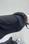 Sare Fashion Button Detailed Pleated Shirt Black