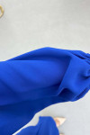 Sare Fashion Button Detailed Pleated Suit Saxe Blue