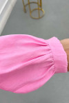 Sare Fashion Button Detailed Tencel Shirt Pink