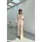 Sare Fashion Button Detailed Vest and Trouser Set Beige