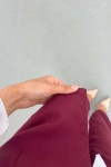 Sare Fashion Button Detailed Vest Set Burgundy