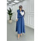 Sare Fashion Button and Bow Detailed Three Piece Suit Indigo