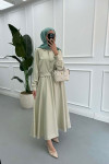 Sare Fashion Buttoned Skirt Suit Soft Green