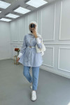 Sare Fashion Buttoned Jeans Light Blue