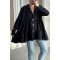 Buttoned Flounce Tunic Black