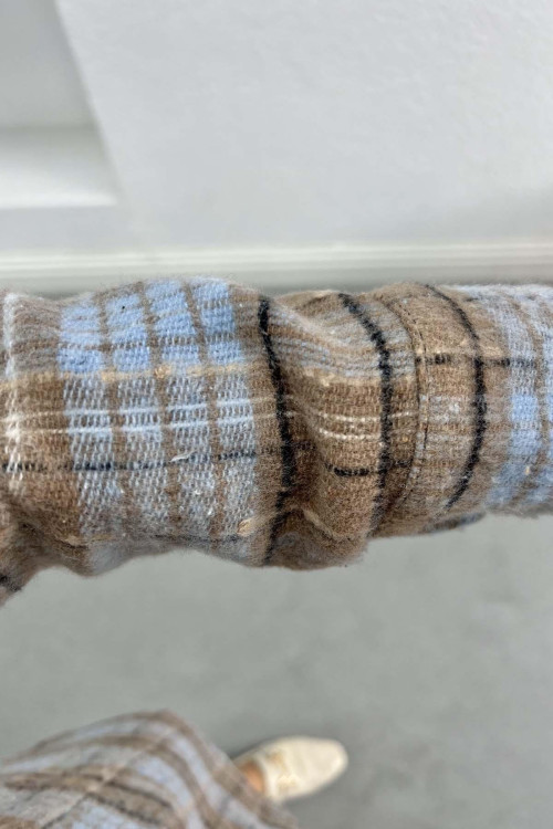 Plaid Cashmere Shirt Brown