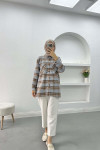 Plaid Cashmere Shirt Brown