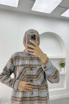 Plaid Cashmere Shirt Brown