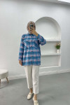 Plaid Cashmere Shirt Blue