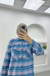 Plaid Cashmere Shirt Blue