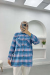 Plaid Cashmere Shirt Blue