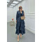 Sare Fashion Denim Dress with Ruffle Skirt in Smoke