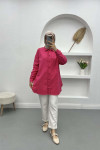 Fuchsia Shirt with Tassel Skirt
