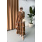 Sare Fashion Flounce Skirted Tied Dress Brown