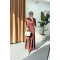 Sare Fashion Flounce Skirted Tied Dress Brown