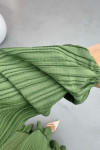 Flounce Skirted Ruffle Dress Khaki