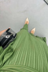 Flounce Skirted Ruffle Dress Khaki