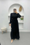 Black Ruffle Skirted Dress