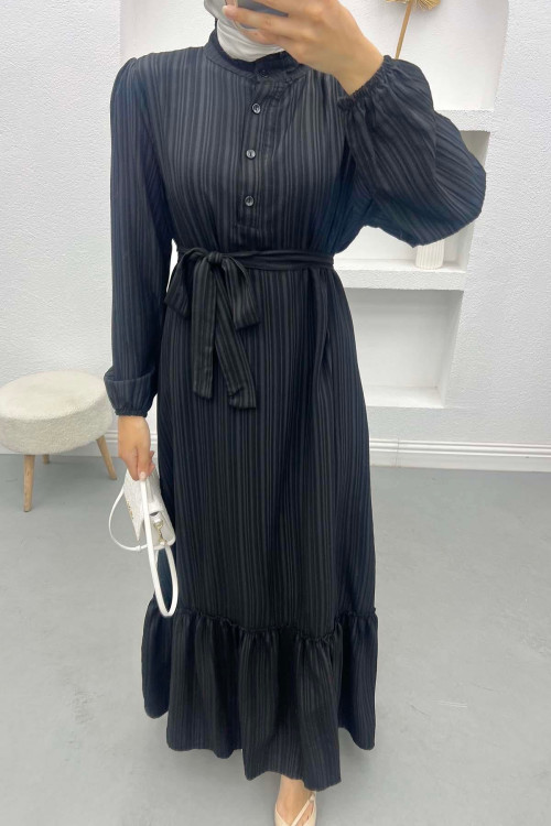 Black Ruffle Skirted Dress