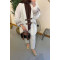 Sare Fashion Ethnic Pattern Belt Detailed Kimono White