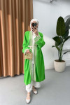 Sare Fashion Ethnic Striped Long Kimono Benetton Green