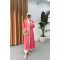 Sare Fashion Ethnic Striped Long Kimono Pomegranate Flower