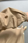 Sare Fashion Zipper Detailed Hooded Dress Camel