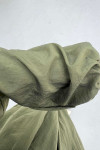 Sare Fashion Zippered Double Pocket Skirted Suit Khaki