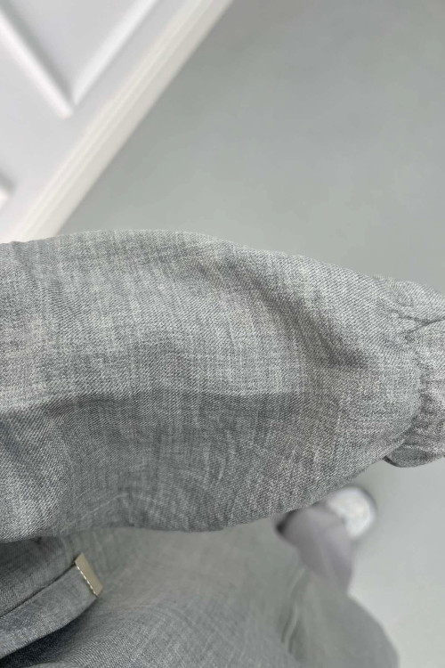 Zippered Coat Light Grey