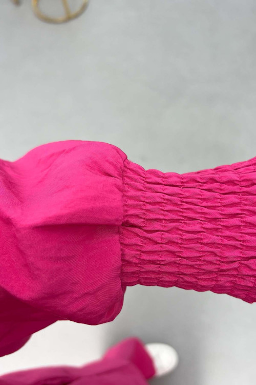 Sare Fashion Zippered Parachute Suit Fuchsia