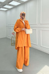 Sare Fashion Zippered Parachute Suit Orange