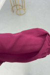Sare Fashion Zippered Pleated Trouser Suit Burgundy
