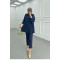 Sare Fashion Zippered Pleated Trouser Suit Navy Blue