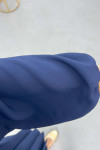Sare Fashion Zippered Pleated Trouser Suit Navy Blue