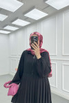 Sare Fashion Zippered Pleated Trouser Suit Black