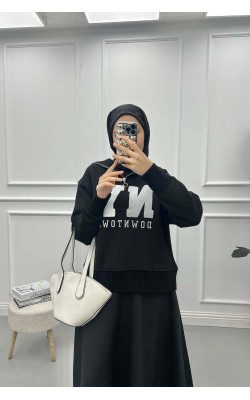 Zippered Sweatshirt Black