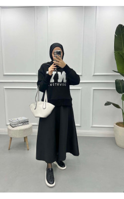 Zippered Sweatshirt Black