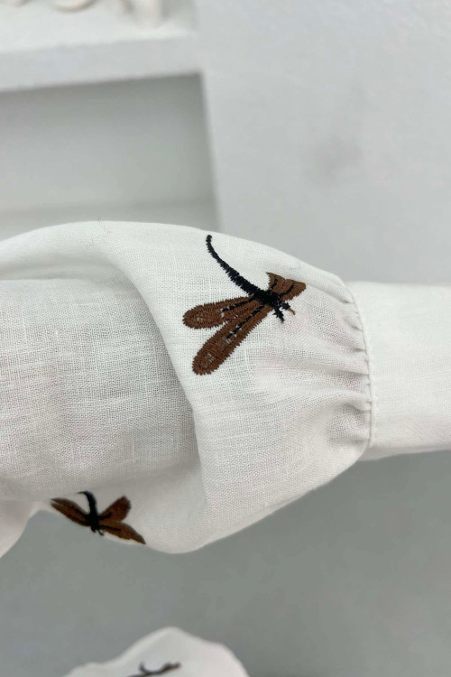 Figured Linen Suit Brown