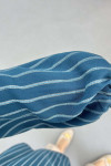 Sare Fashion Striped Shirt with Ruffle Detail Petrol Green
