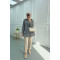 Ruffle Striped Shirt Black