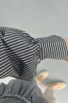 Ruffle Striped Shirt Black