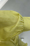 Frilled Striped Shirt Oil Green