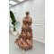 Sare Fashion Ruffle Patterned Dress Blue