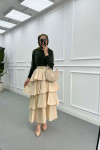 Sare Fashion Ruffle Skirt Beige