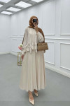 Sare Fashion Ruffle Skirt Set Beige