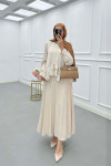 Sare Fashion Ruffle Skirt Set Beige