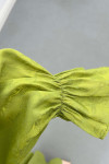 Sare Fashion Ruffled Self-Patterned Skirt Suit Green