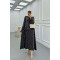 Sare Fashion Frilled Self-Patterned Skirt Suit Black