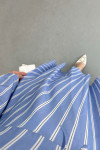 Sare Fashion Striped Dress with Bow Detail, Blue Sare Fashion Striped Dress with Bow Detail, Blue